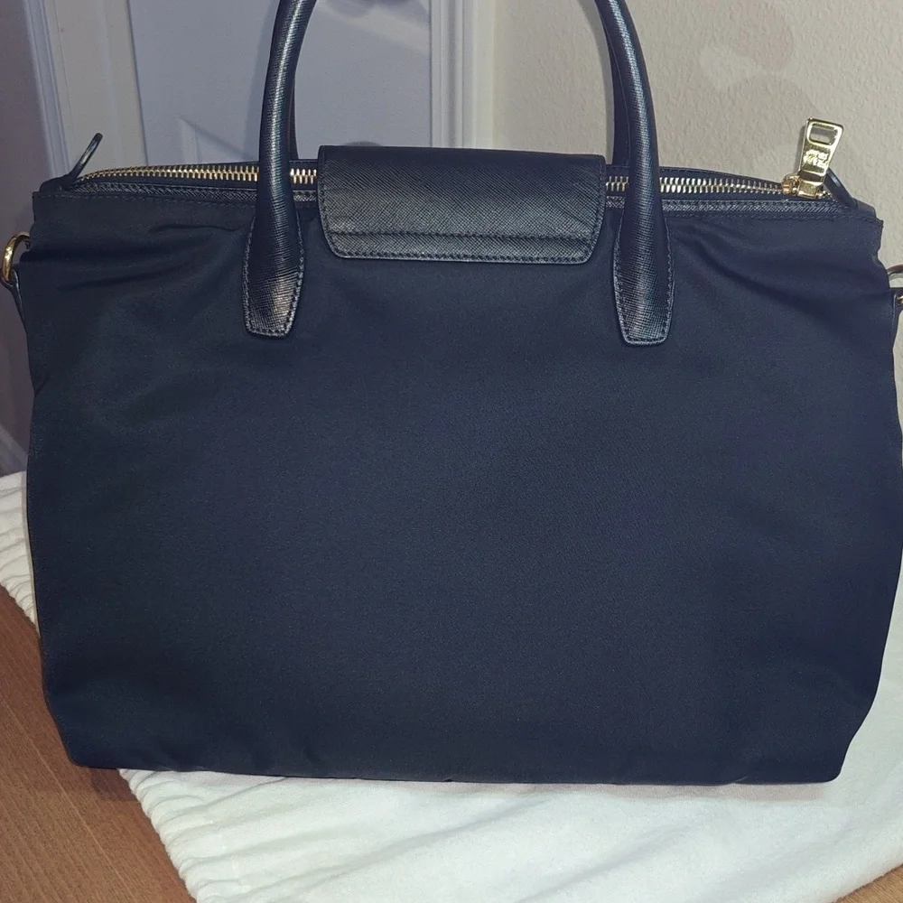 Prada Black Nylon Satchel with Gold Hardware - Picture 13 of 16